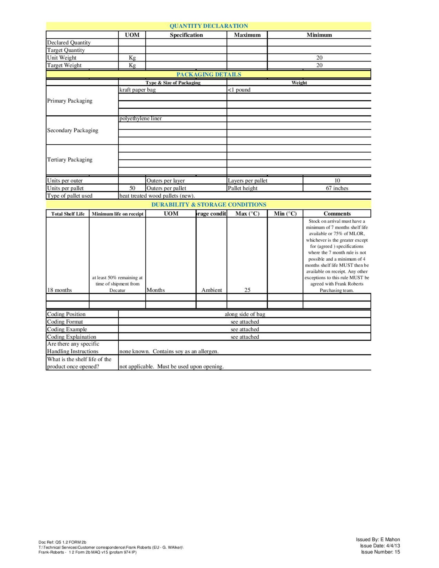 55 x 20kg Soya Protein Isolate - CLICK FOR MORE INFO - Image 5 of 12