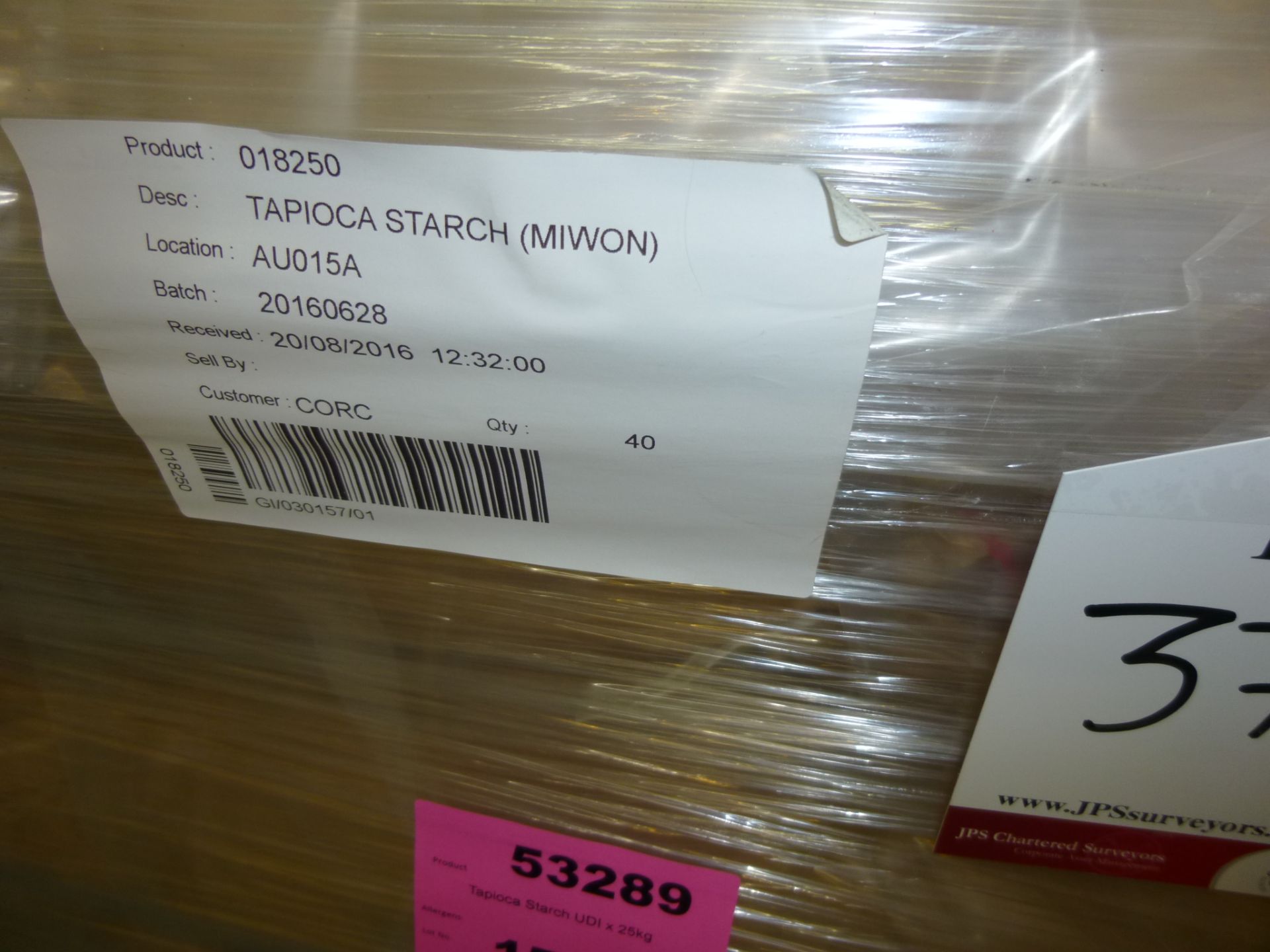 38 x 25kg Tapioca Starch UDI - CLICK FOR MORE INFO - Image 2 of 9