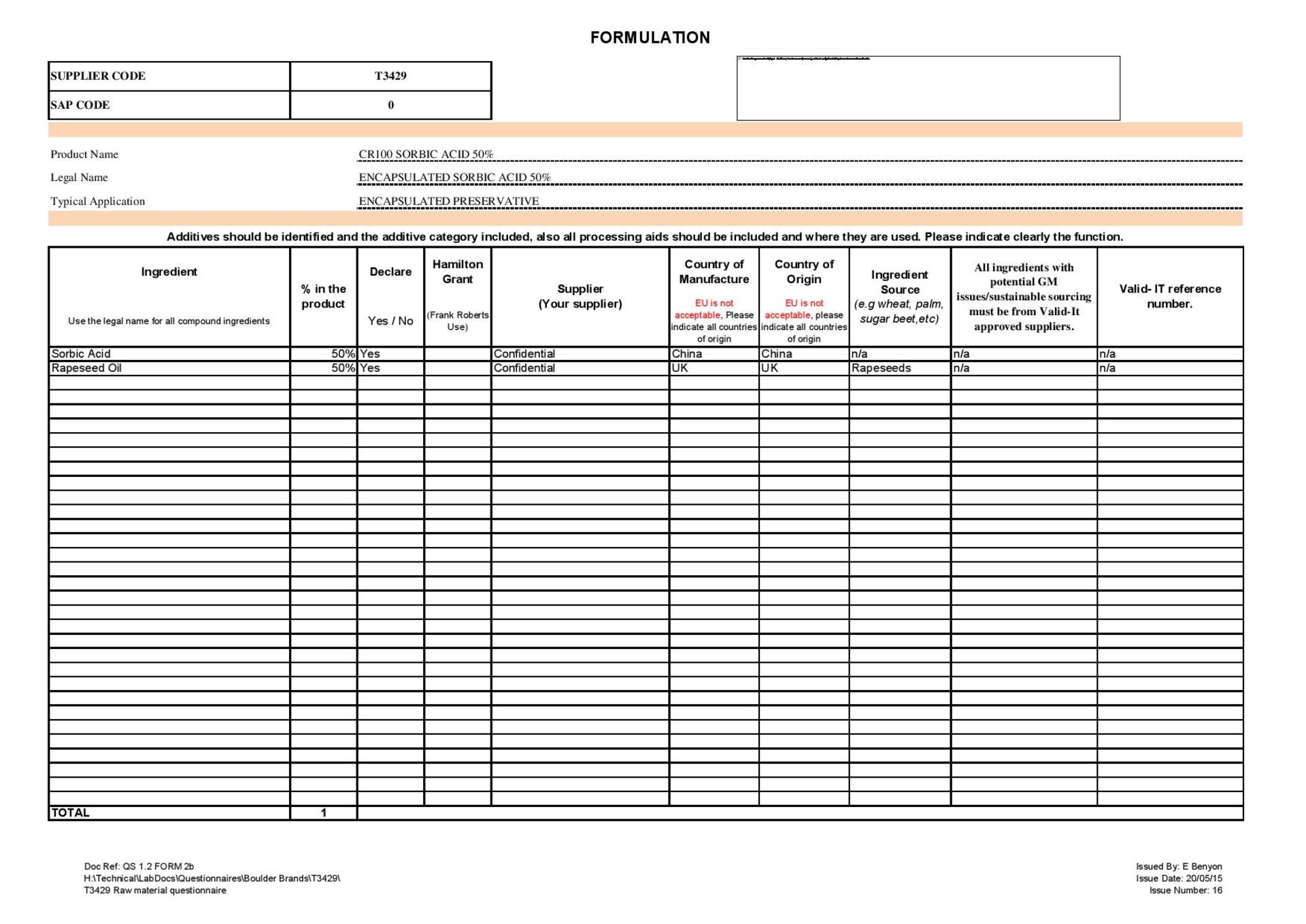 7 x 25kg T3429 - CR100 Sorbic Acid - CLICK FOR MORE INFO - Image 10 of 12