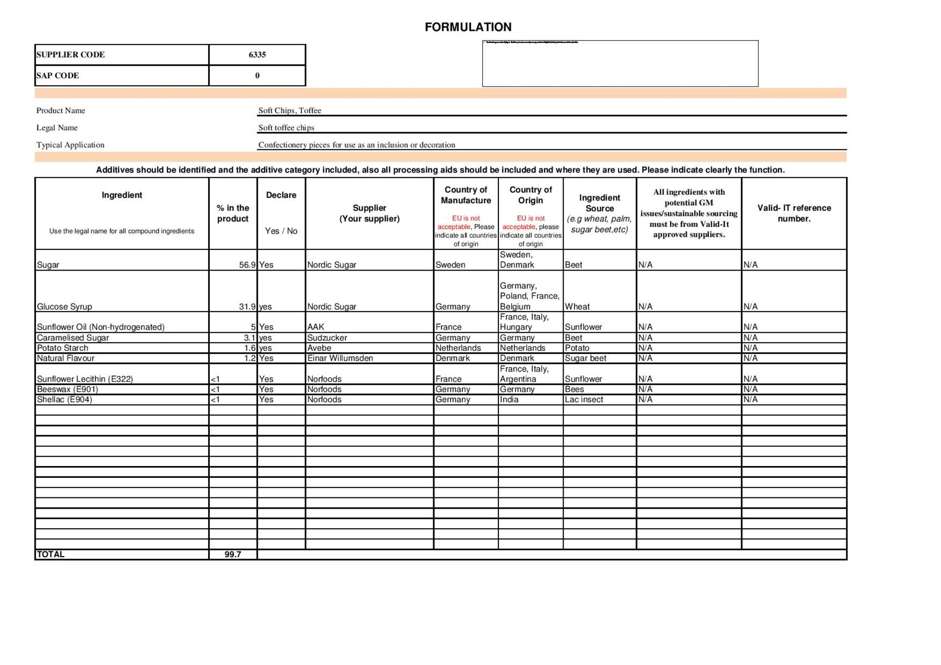 24 x 10kg Diary Free Toffee Chips - Click Further Info - Image 3 of 4