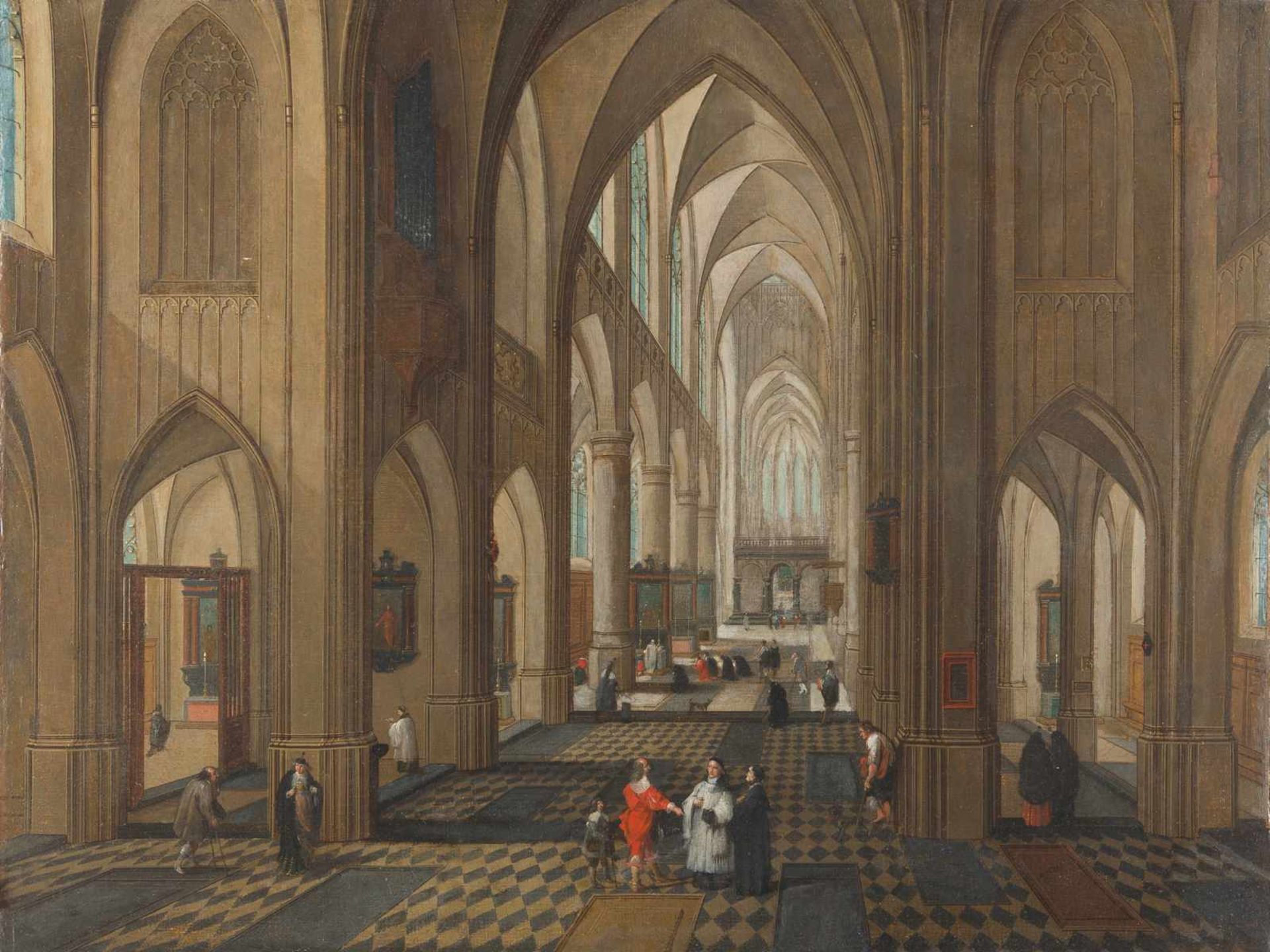 Peeter Neefs I. (Werkstatt) um 1578 - Antwerpen - nach 1656 Innenansicht einer gotischen Kirche Öl