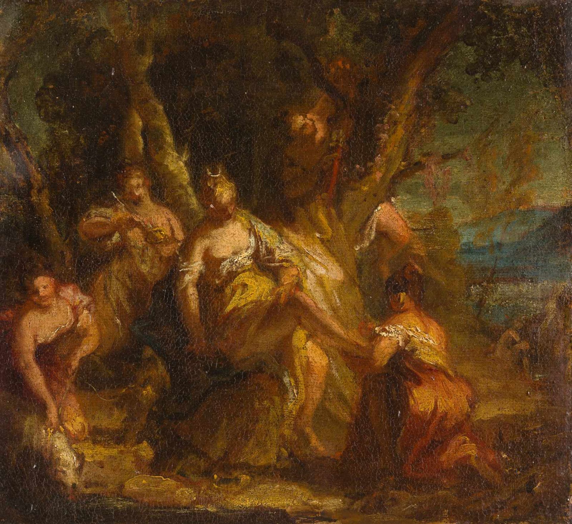 Carlo Innocenzo Carlone 1686  Scaria  1775 Das Bad der Diana Öl auf Leinwand, doubliert. (3.
