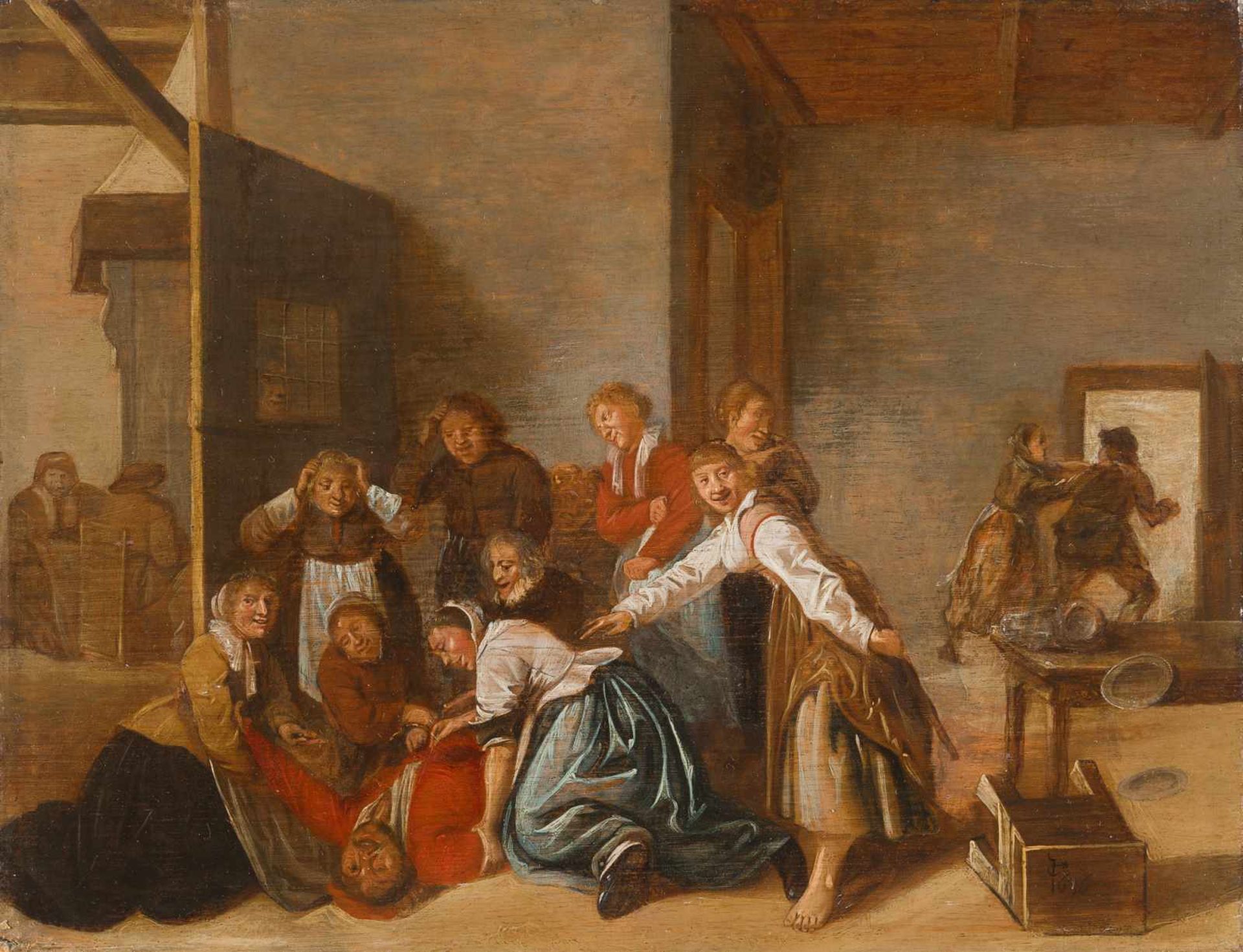 Jan Miense Molenaer (Werkstatt) um 1610 - Haarlem - 1668 Im Bordell Öl auf Holz. 1636. 29 x 38 cm.