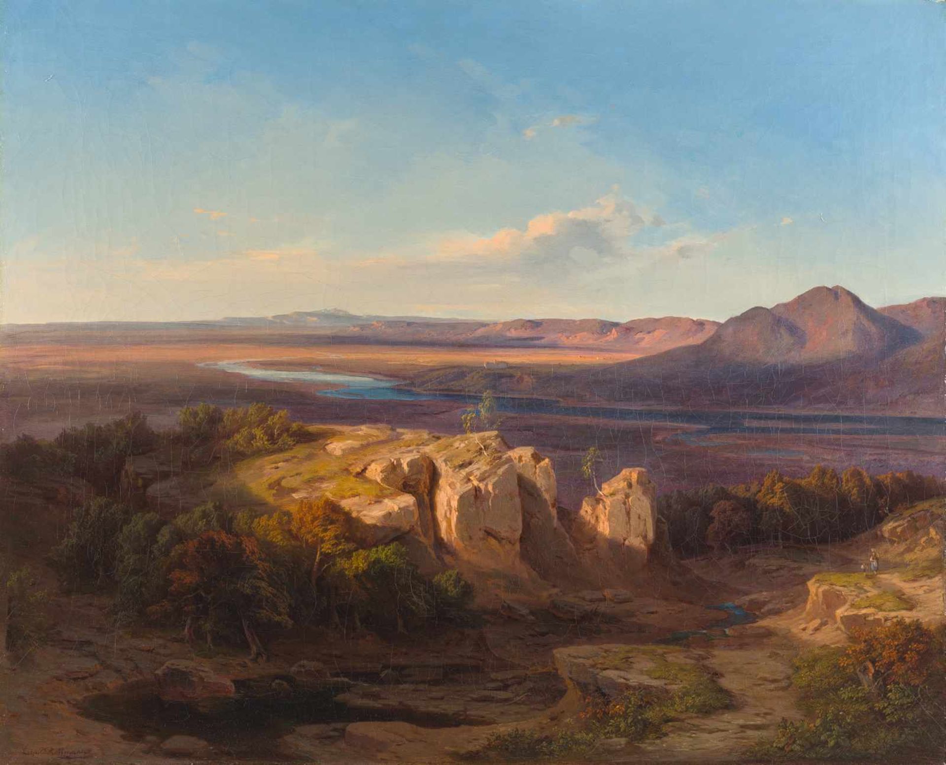 Leopold Rottmann 1812 Heidelberg - München 1881 Die Quelle Öl auf Leinwand. 60 x 73 cm. Signiert