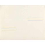 Fred Sandback Ohne Titel Bleistift und Farbstift auf Velin. (19)70. Ca. 28 x 35,5 cm. Signiert und