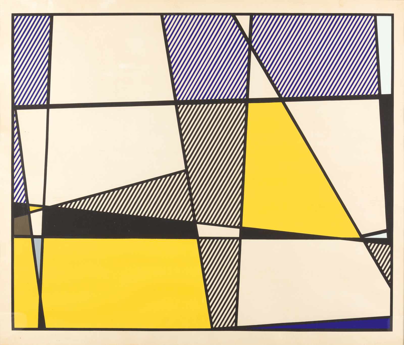 Roy Lichtenstein Cow going abstract (Triptychon) Farbige Serigraphie auf Velin. (1982). Ca. 60 x - Image 3 of 3