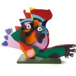 Karel Appel Crowned Owl aus: Circus Series Acryl auf Holz. (1978). Ca. 74 x 108 x 25 cm. Eines von