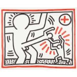 Keith Haring Untitled Farbige Lithographie auf Velin von „BFK Rives". (19)85. Ca. 81 x 100 cm (