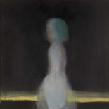 Leiko Ikemura Stehende in Schwarz Öl auf Leinwand. (19)97. Ca. 80 x 80 cm. Verso auf der Leinwand