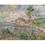 David Davidovich Burliuk Südliche Küstenlandschaft Öl auf Leinwand. 1925. Ca. 40,5 x 51cm.