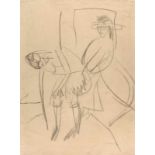 Ernst Ludwig Kirchner Tänzerinnen Schwarze Kreide auf Velin. (19)14. Ca. 90 x 60 cm. Signiert und