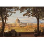 August Wilhelm Julius Ahlborn1796 Hannover - 1857 Rom - Blick von der Villa Doria Pamphilj auf den