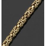 Goldarmband "Königskette"585er GG, gestemp. 2 kl. Brillanten zus. ca. 0,04 ct. L. 19 cm. B. 0,5