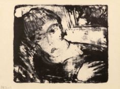 Max Kaus1891 Berlin - 1977 Berlin - "Schlaf Mädchen" - Lithografie/chamoisfarbenes Papier. 38,3 x 46