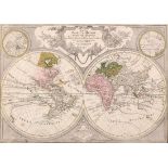Matthäus Albrecht Lotter1741 - 1810 - "Mappa Totius Mundi" - Kolor. Kupferstich. Mittelfalz. 45,5