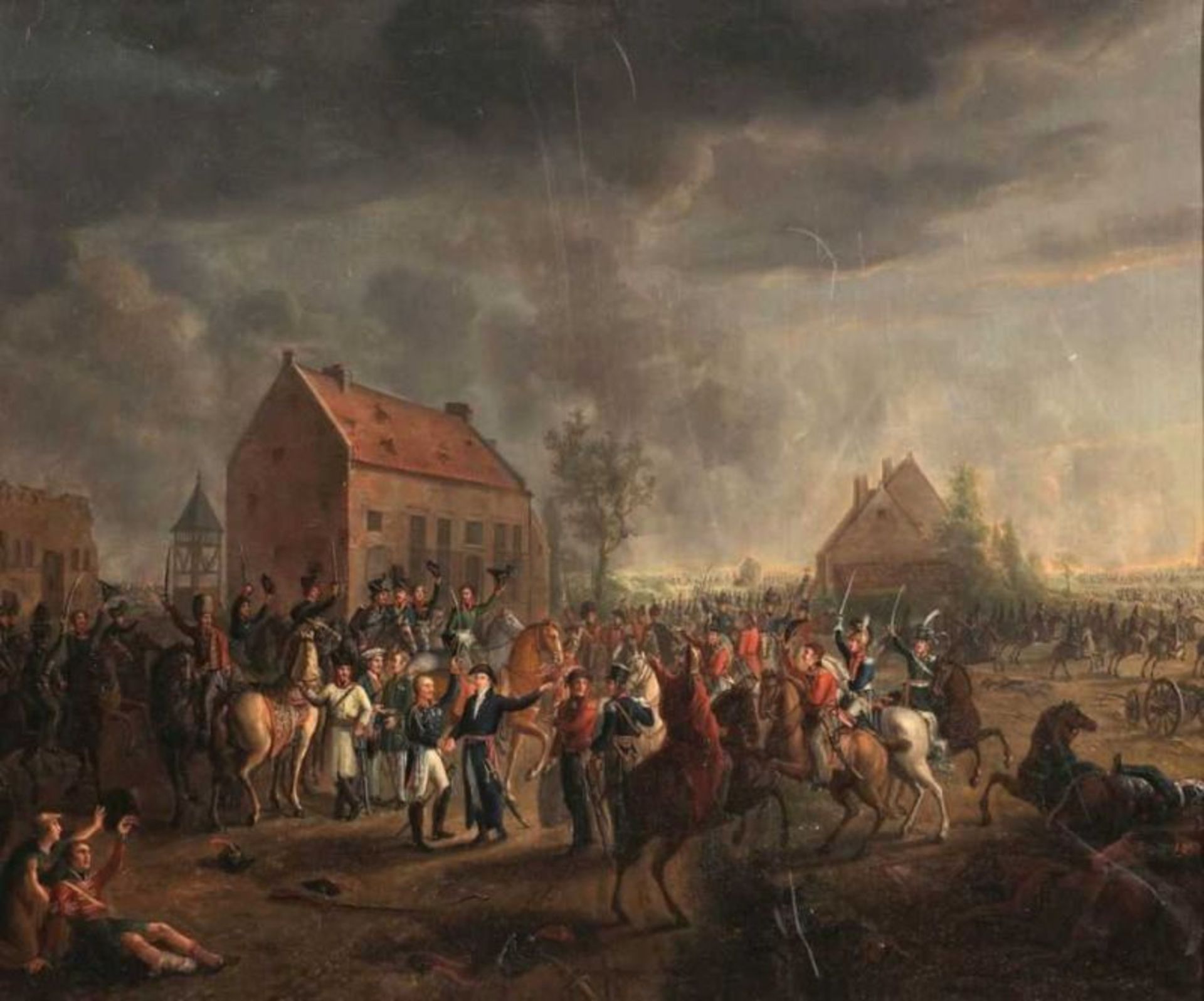 Ferenc Balassa 1794 - 1860 - Treffen von Blücher und Wellington nach der Schlacht bei Waterloo -