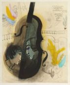 Adi Holzer 1936 Stockerau - "Serenade" - Farbradierung/Papier. 42/150. 59,5 cm x 49,5 cm, 75,5 x
