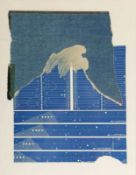 Karl Bohrmann 1928 Mannheim - 1998 Köln - Schneebedeckter Berg - Collage/Papier. 41,5 x 31,5 cm.