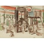 Johannes Sass 1897 Magdeburg - 1972 Hannover - Industrieanlage (Hackethal, Hannover) - Aquarell/