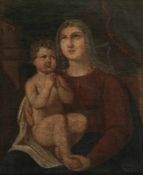 Künstler des 18. Jahrhunderts - Madonna mit Kind - Öl/Lwd. Ränder doubl. 63,5 x 52,5 cm. Rahmen.