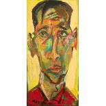 Maxim Kantor 1957 Moskau - "Young man's head" - Acryl/Pappe. 45,3 x 22,5 cm. Sign. l. u.: MAXIM (