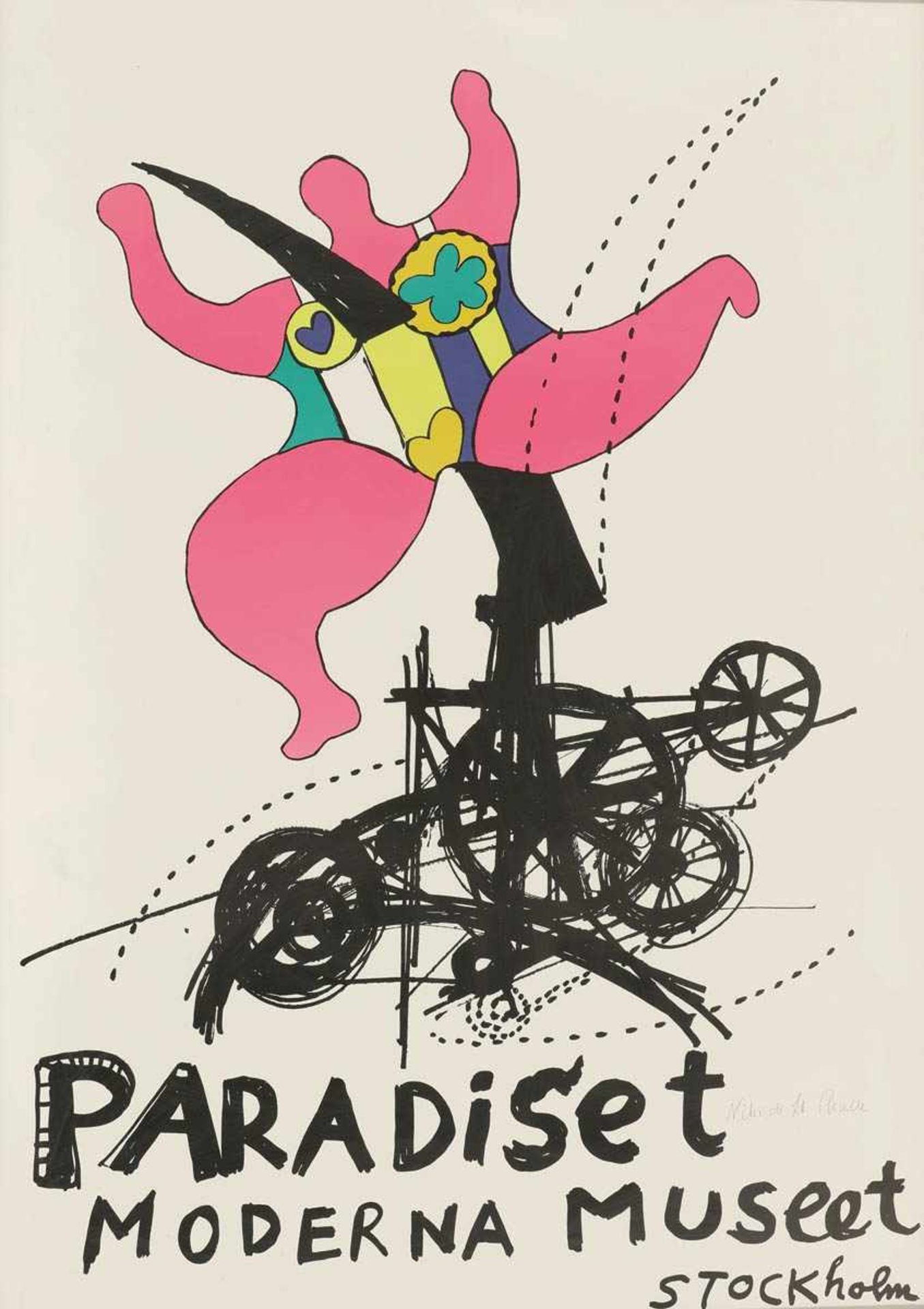 Niki de Saint Phalle & Jean Tinguely - "Paradiset Moderna Museet Stockholm" - Farbserigrafie (