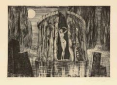 Ernst Fuchs 1930 Wien - 2015 Wien - "Die Geburt der Venus" - Radierung/aufgewalztes Papier. 131/200.