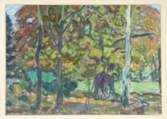 Ernst Straßner 1905 Eisfeld/Thüringen - 1991 Braunschweig - Parklandschaft - Aquarell/Papier. 43,0 x