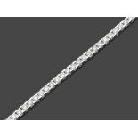Brillantarmband - Riviere 750er WG, gestemp. 72 Brillanten zus. ca. 3 ct. L. 18,5 cm. B. 0,3 cm.