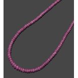 Collier aus pinkfarbenen Saphiren 925er Silber, gestemp. Div. facettierte Pink-Saphir-Boutons (D.