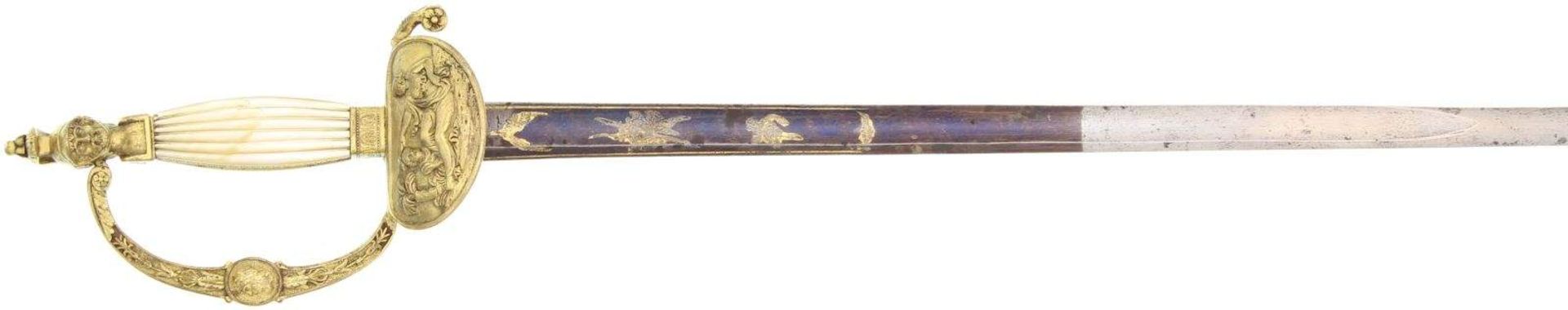 Degen, napoleonisch um 1810, General. Messinggefäss, aus gegossenen und ziselierten Teilen - Bild 2 aus 3