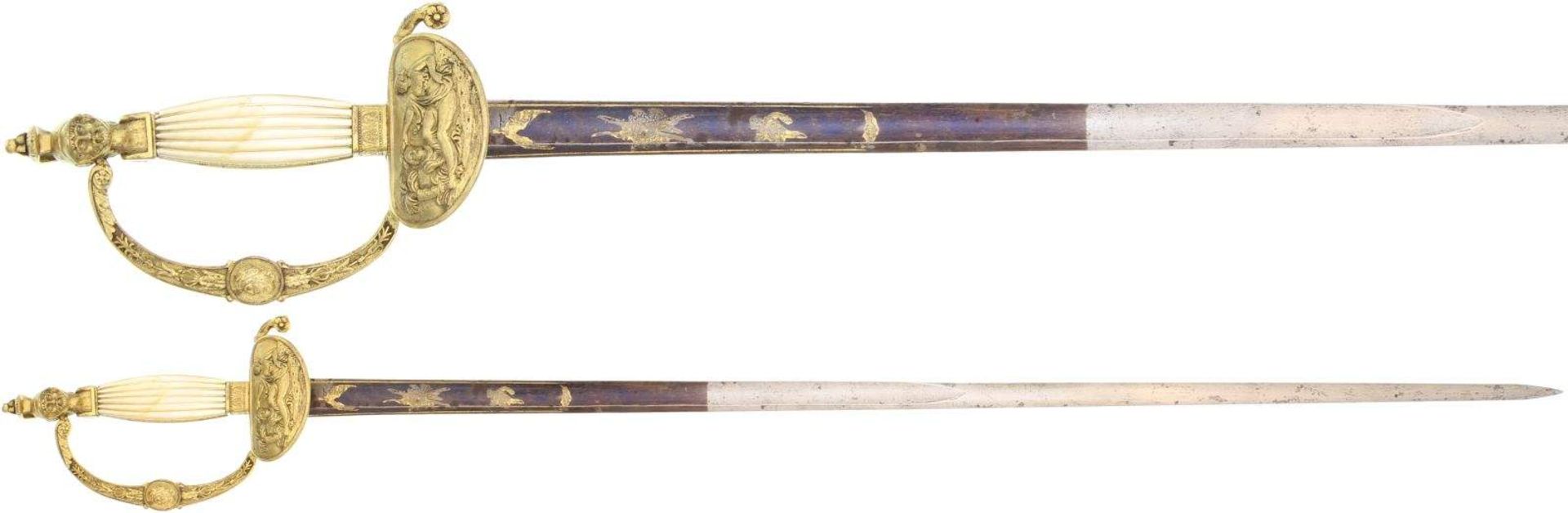 Degen, napoleonisch um 1810, General. Messinggefäss, aus gegossenen und ziselierten Teilen