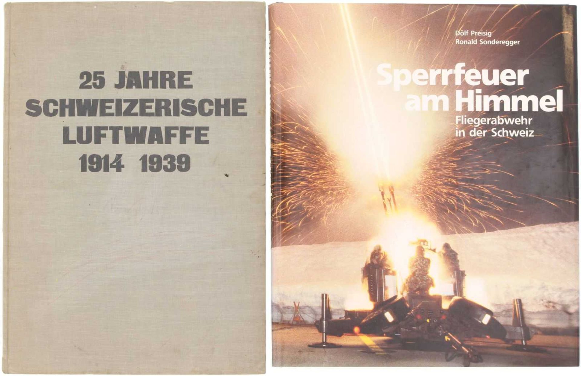 Konvolut von 2 Büchern 1. 25 Jahre Schweizer Luftwaffe 1914-1939 Flieger und Flugabwehr, Zustand