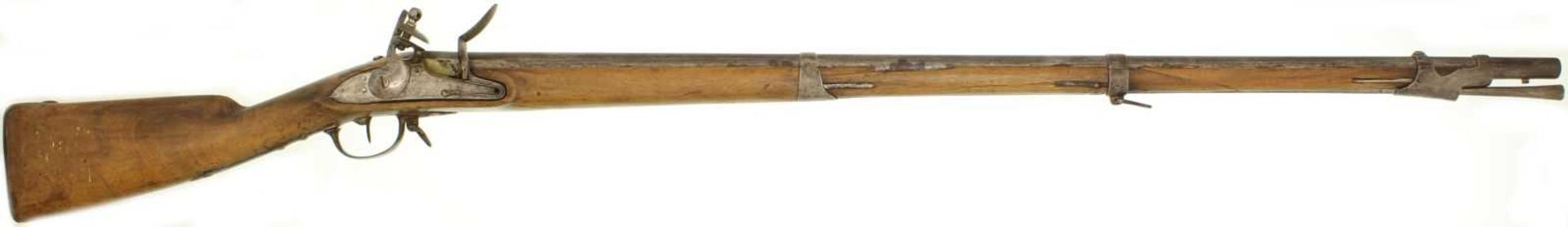 Steinschlossgewehr 1777, Kant.-Ord. 1817, TG 318, Kal. 17.6mm LL 1060mm, TL 1450mm, Schlossblech