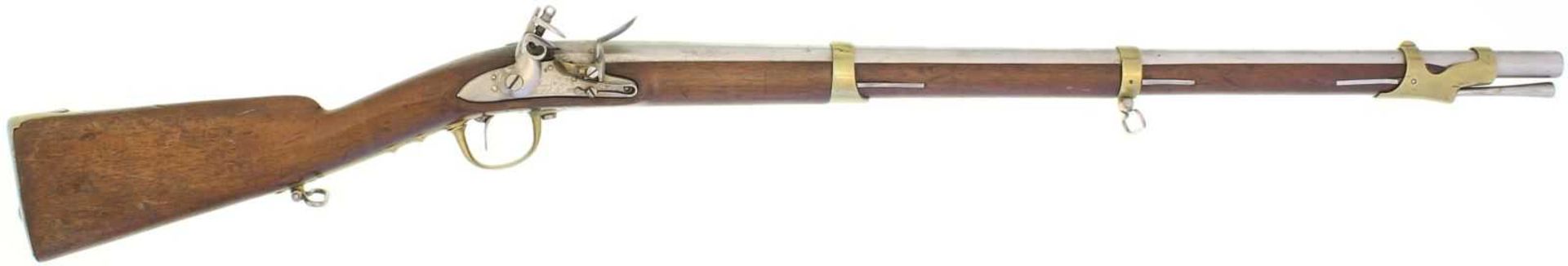 Steinschlossgewehr, franz. 1777, Eidg. Ord. 1817, Genie oder Polizei, Kal. 18mm LL 760mm, TL 1155mm,