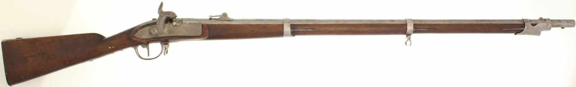 Perkussionsgewehr, Schweizer Ord. 1842/56, Kal. 18mm@ LL 103cm, gezogener Rundlauf mit