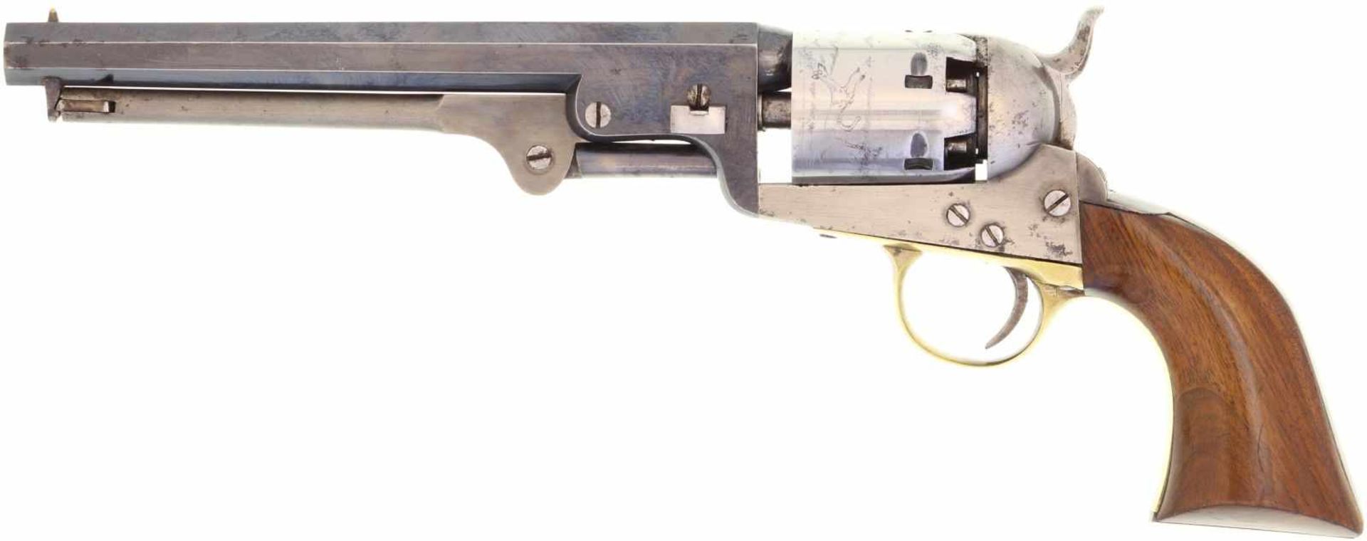 Belgischer Colt Mod. 1851 Navy, N. Gilon, Kal..36@ Hochglanzbrünierter, achtfach gezogener