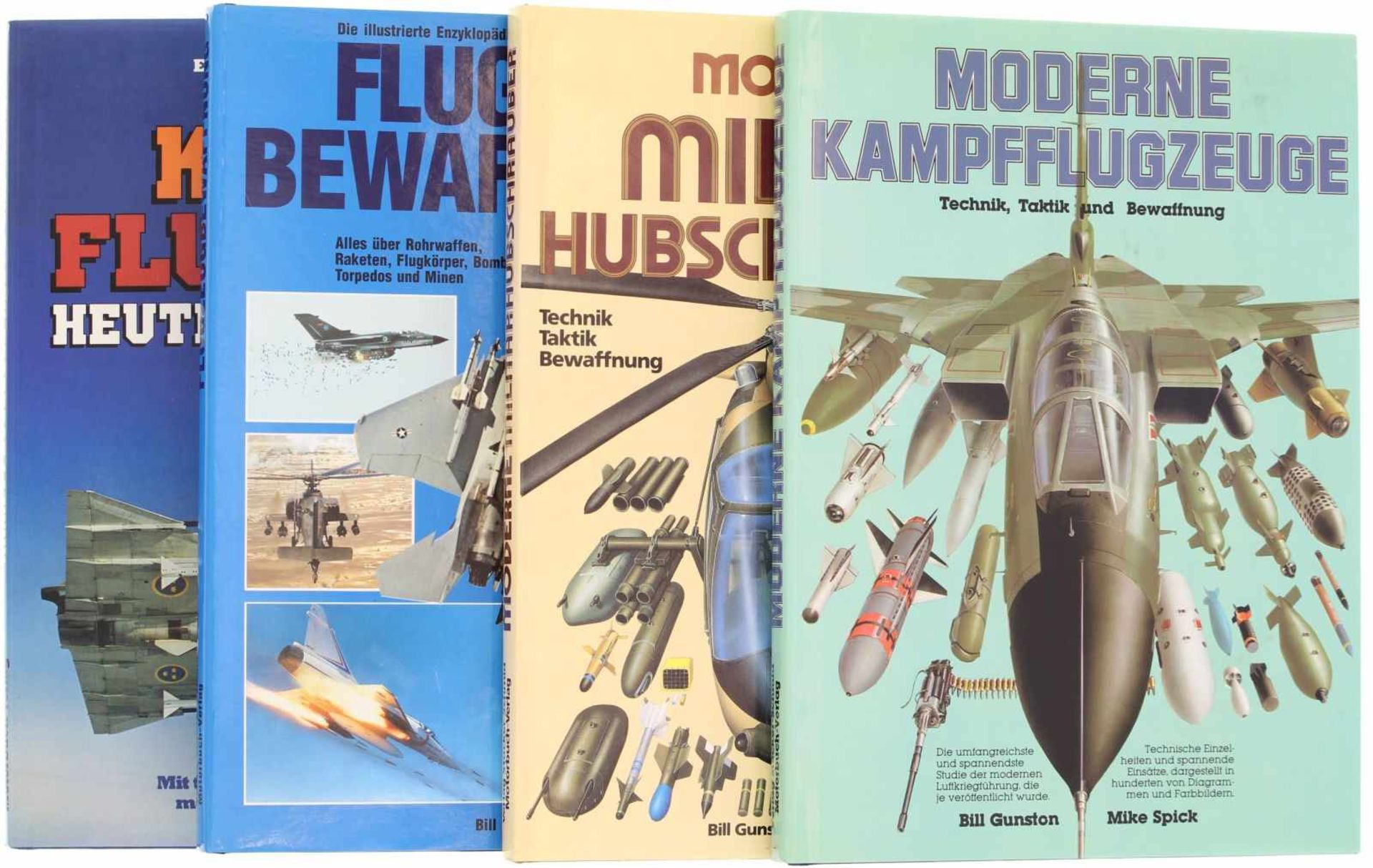 Konvolut von 4 Büchern@ 1. "Moderne Militärhubschrauber", Technik, Taktik, Bewaffnung. Bill
