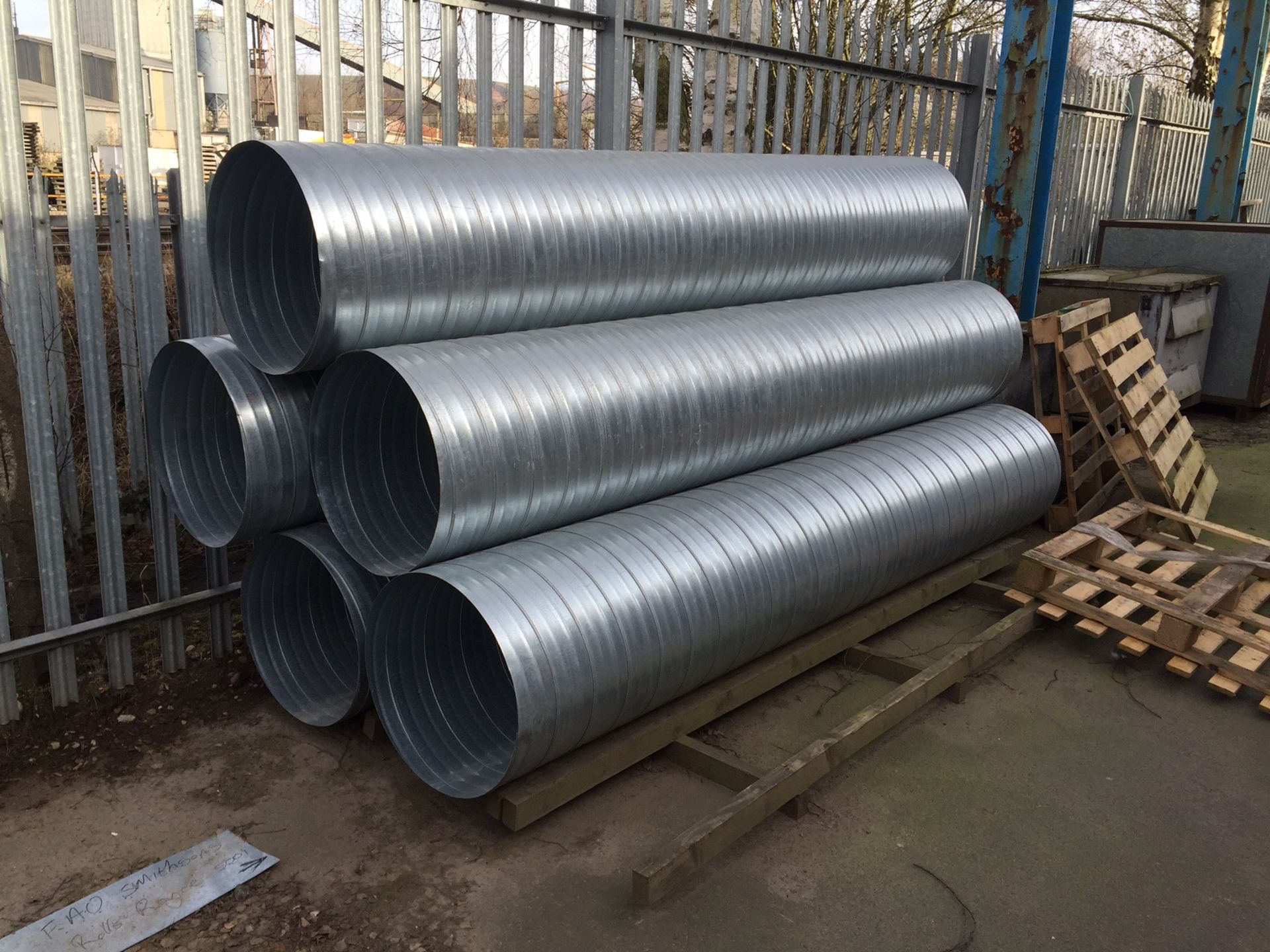 5 large sections of tubular ducting