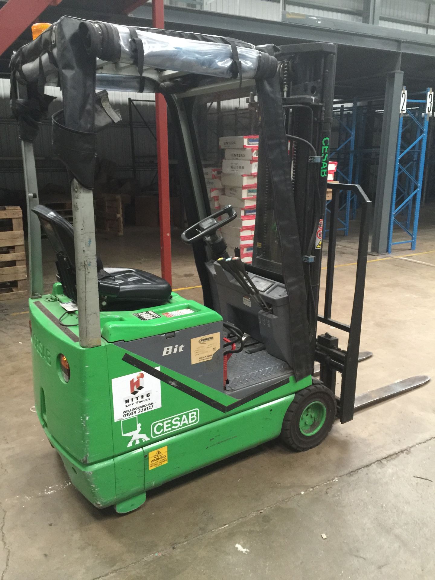 Cesab BIT 1000 electric side shift fork lift with Canopy and charger VGC 
Rated capacity 1000kg