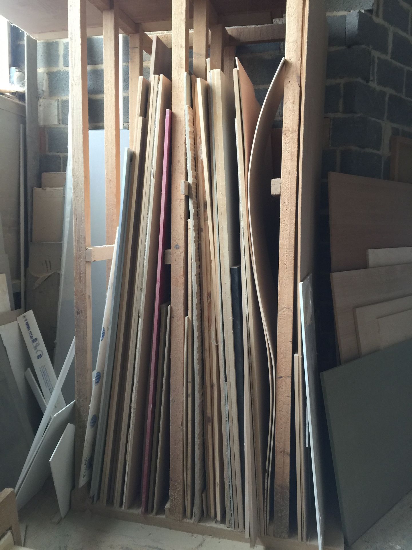 A quantity of MDF and other boards as hown in photos