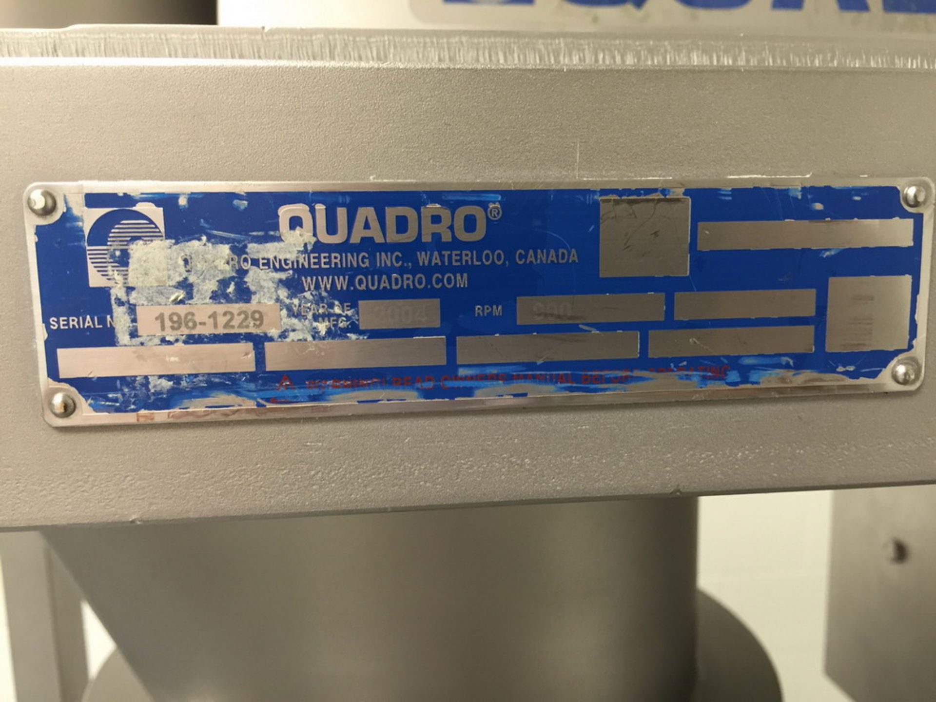 (1) Quadro 196 Stainless Steel CoMil, S/N 1229 - Image 5 of 8