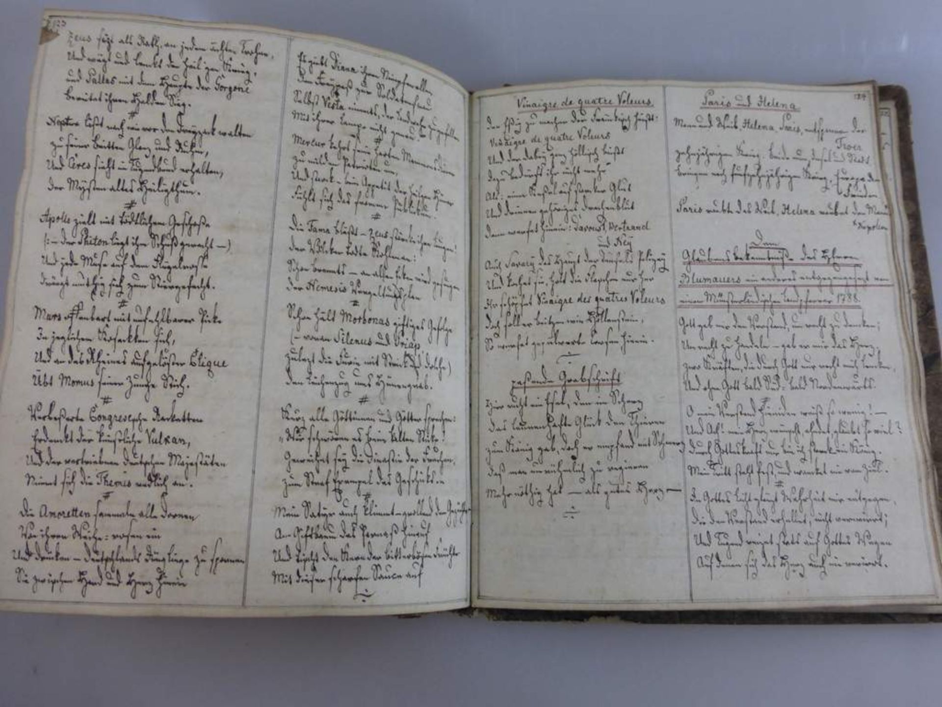 Handgeschriebenes Buch "Blumenleese", um 1800, u.a. verschiedene Tagebuch Einträge,Pappeinband - Bild 2 aus 3