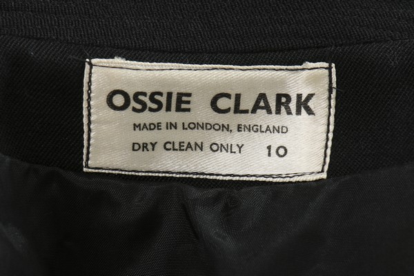 An Ossie Clark cropped black wool gabardine jacket, circa 1970, printed label and size 10, - Image 8 of 8