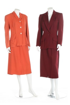 Four women's suits and assorted separates, 1940s, including a navy double-breasted suit by LL. - Image 3 of 8