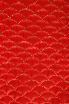 An Yves Saint Laurent quilted coral satin evening jacket, probably Chinese collection, A/W 1977, - Image 7 of 8