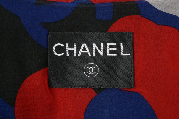 A Chanel boutique black tweed and printed chiffon ensemble, 2000, labelled, - Image 7 of 8