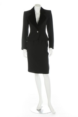 An Yves Saint Laurent 'Le Smoking' skirt suit, 1980s, Rive Gauche labelled and size 36,