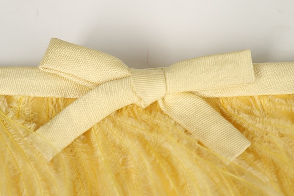 A yellow gazar evening dress, circa 1967, labelled 'made in France', - Image 5 of 8