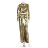 An Yves Saint Laurent cloth of gold evening ensemble, circa 1990, Rive Gauche labelled and size 38,